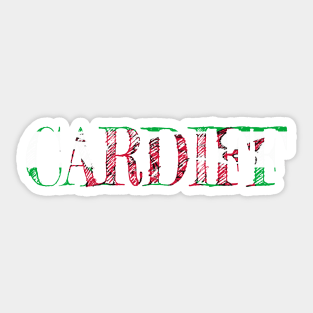 CARDIFF WELSH FLAG Sticker